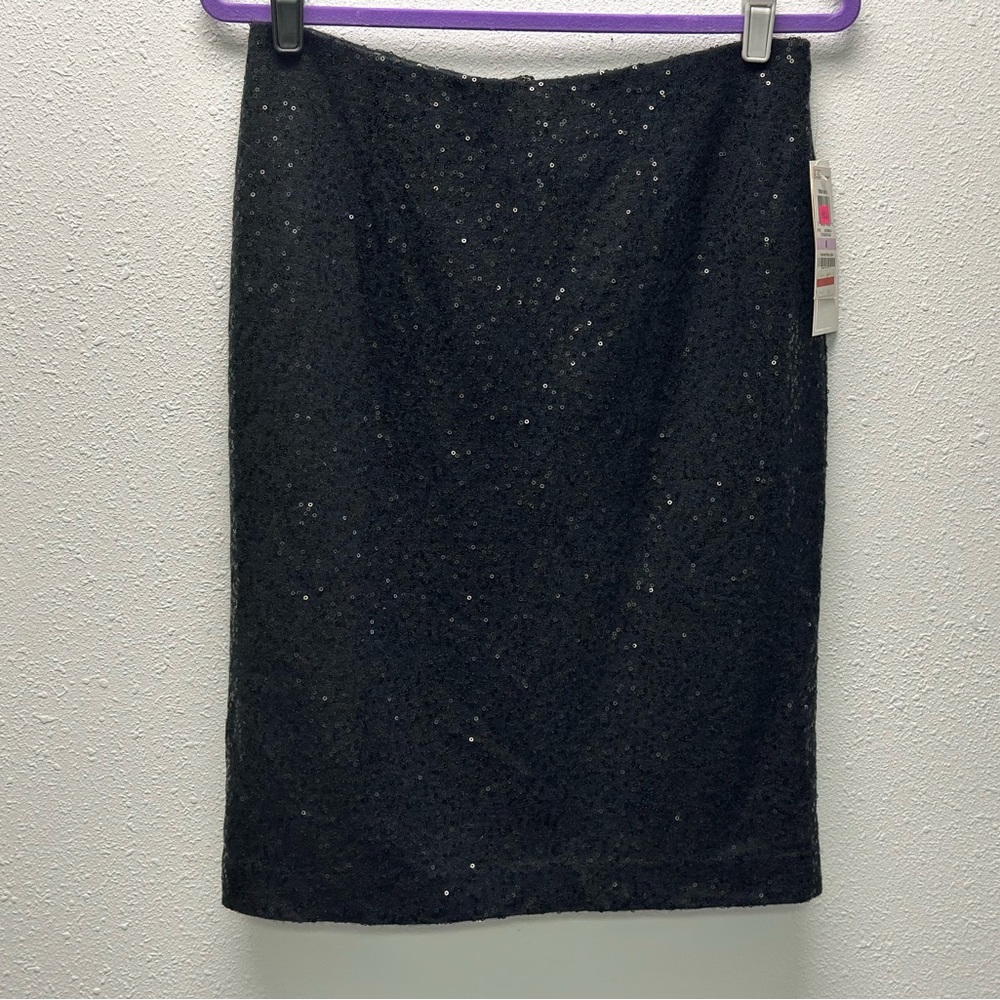 Elegant Black Sequin Skirt